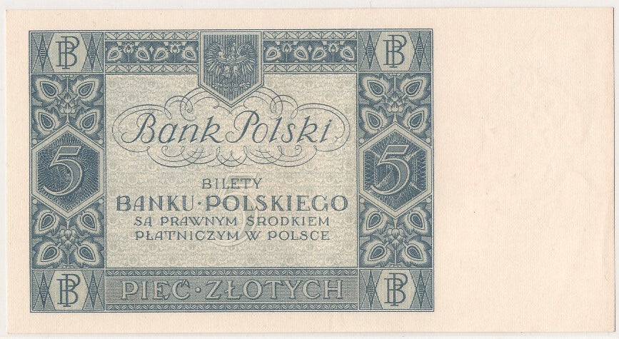 Polonia, 5 Zlotych, 1930, 1930-01-02, SPL