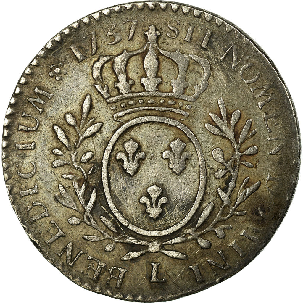 Coin, France, 1/10 Ecu, 1737, Bayonne, EF(40-45), Silver, Gadoury:291