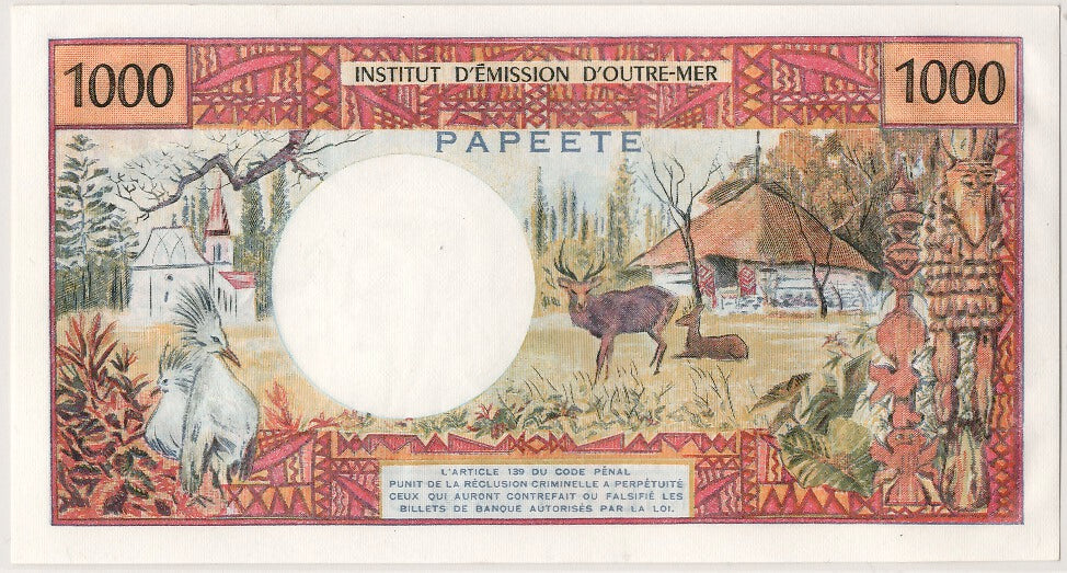 Billete, 1000 Francs, Tahití, SC