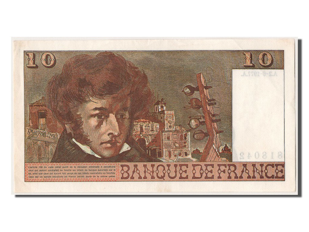 France, 10 Francs, 10 F 1972-1978 ''Berlioz'', 1977, KM #150c, 1977-06-02,...