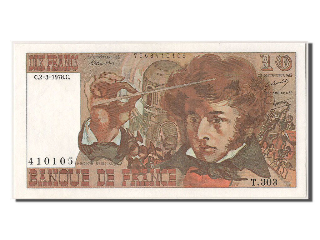 Banknote, France, 10 Francs, 10 F 1972-1978 ''Berlioz'', 1978, 1978-03-02