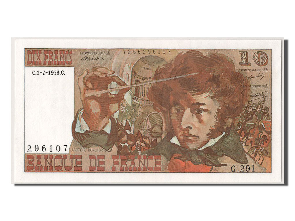 Banknote, France, 10 Francs, 10 F 1972-1978 ''Berlioz'', 1976, 1976-07-01