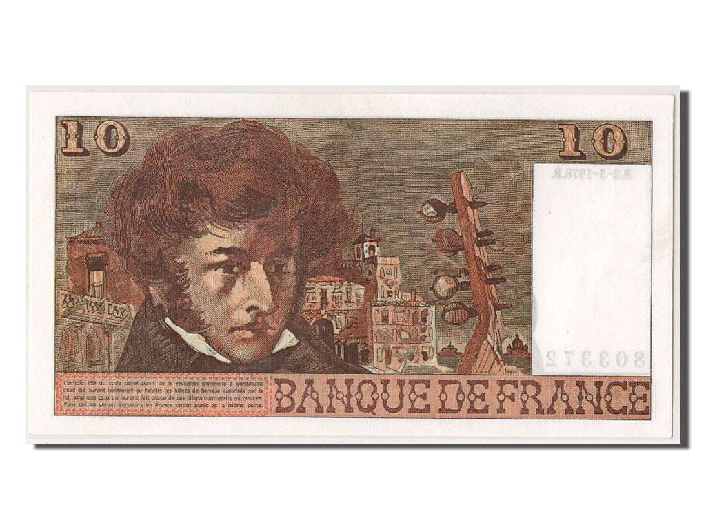 Banknot, Francja, 10 Francs, Berlioz, 1978, 1978-03-02, UNC(65-70), KM:150c