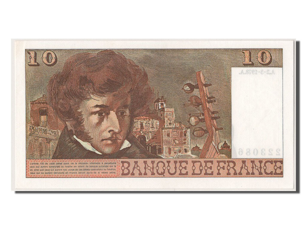 Geldschein, Frankreich, 10 Francs, 10 F 1972-1978 ''Berlioz'', 1978, 1978-03-02