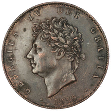 Gran Bretagna, George IV, 1/2 Penny, 1826, BB+, Rame
