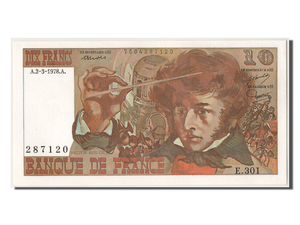 Banconote, Francia, 10 Francs, 10 F 1972-1978 ''Berlioz'', 1978, 1978-03-02