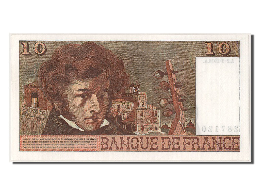 Banconote, Francia, 10 Francs, 10 F 1972-1978 ''Berlioz'', 1978, 1978-03-02
