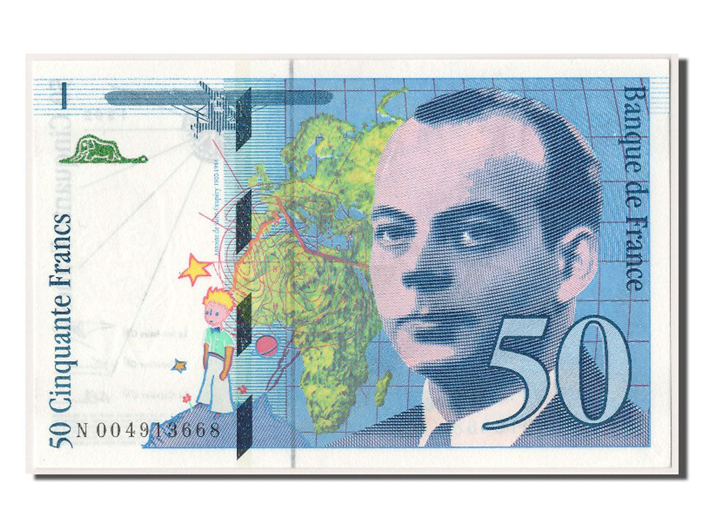 Banknote, France, 50 Francs, 50 F 1992-1999 ''St Exupéry'', 1992, UNC(65-70)