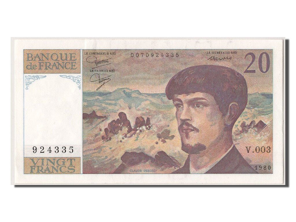 France, 20 Francs, 20 F 1980-1997 ''Debussy'', 1980, KM #151a, UNC(63), V.003...