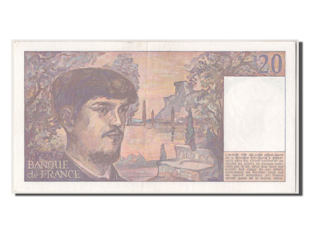 France, 20 Francs, 20 F 1980-1997 ''Debussy'', 1988, KM #151c, AU(55-58), U.023.