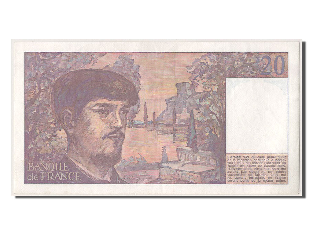 France, 20 Francs, 20 F 1980-1997 ''Debussy'', 1986, KM #151a, AU(55-58), Z.017.