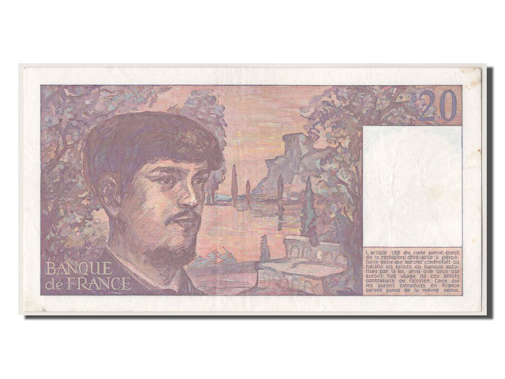 France, 20 Francs, 20 F 1980-1997 ''Debussy'', 1986, KM #151a, AU(50-53), Y.017.
