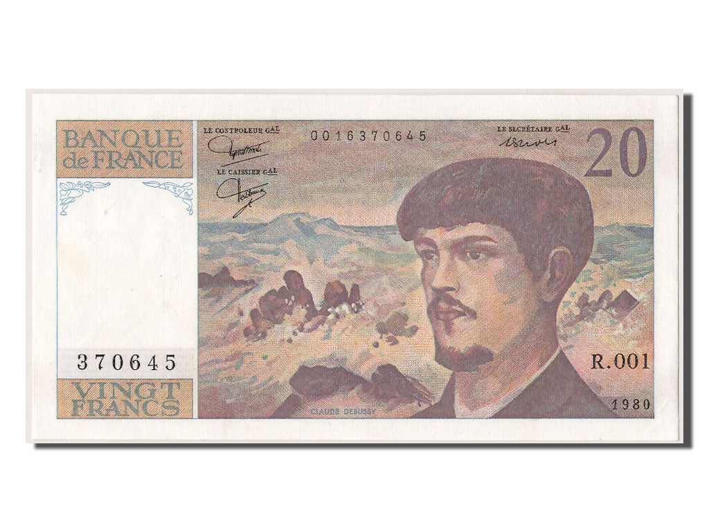 Biljet, Frankrijk, 20 Francs, 20 F 1980-1997 ''Debussy'', 1980, SPL