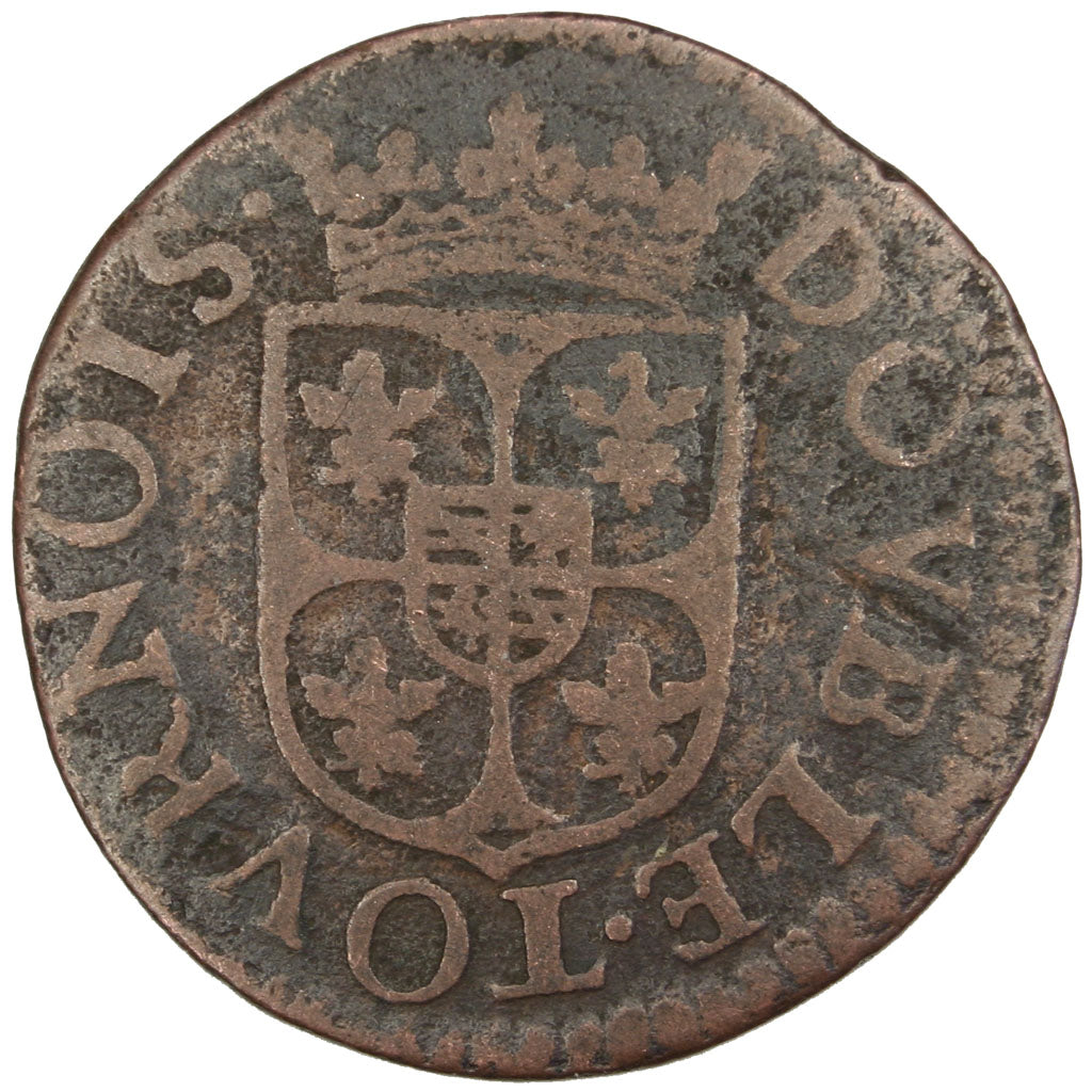 FRANCE, Double Tournois, 1609, Charleville, VF(20-25), Copper, CGKL #588, 2.67
