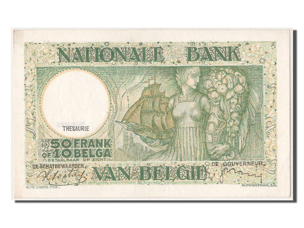 Belgium, 50 Francs-10 Belgas, 1938, KM #106, 1938-07-08, UNC(60-62), 4413Q0743