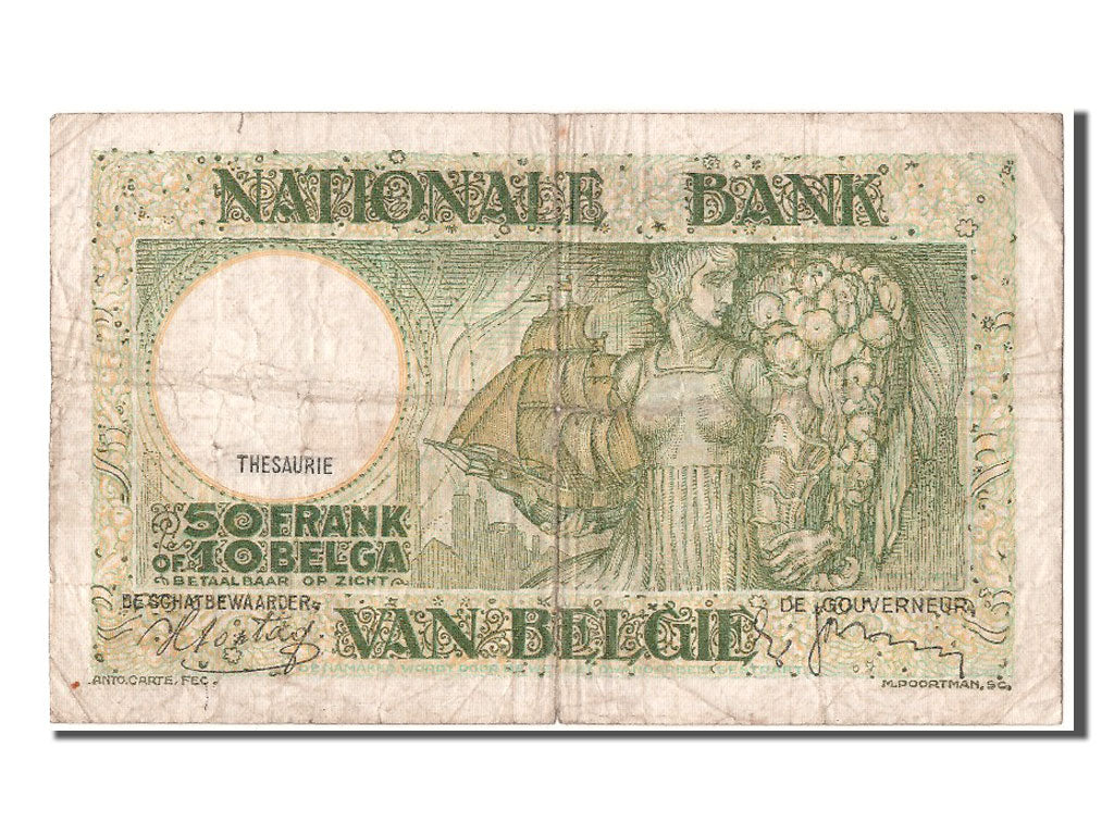 Banknote, Belgium, 50 Francs-10 Belgas, 1938, 1938-05-19, VF(20-25)