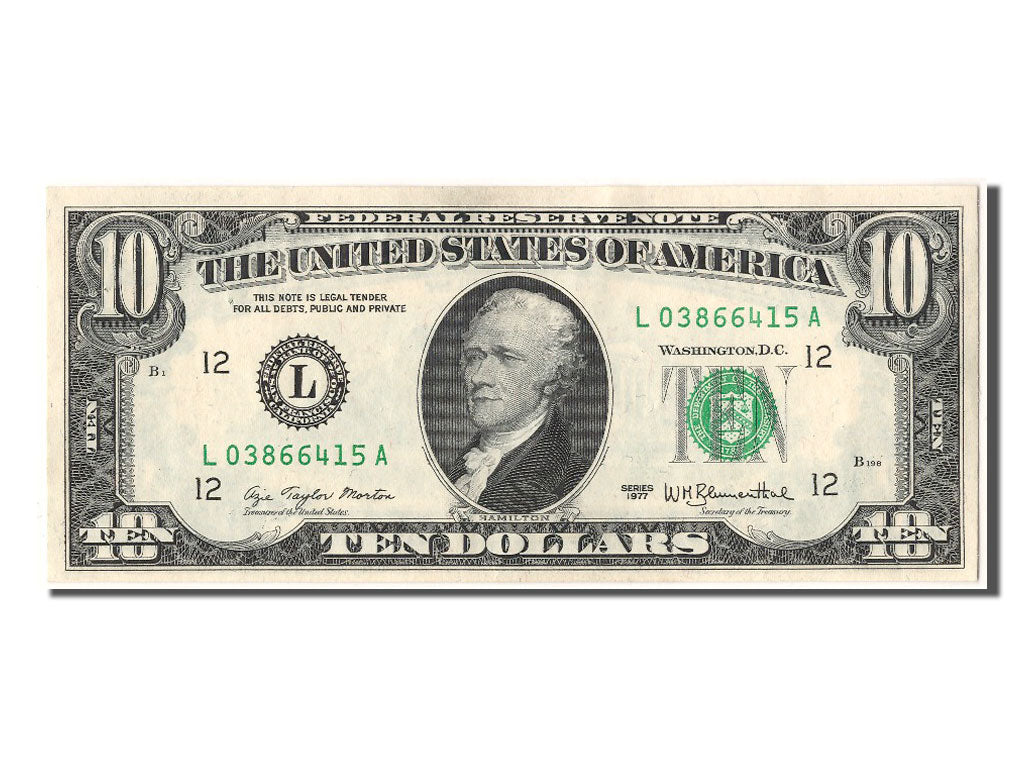 United States, Ten Dollars, 1977, KM #2245, UNC(65-70), L 03866415 A