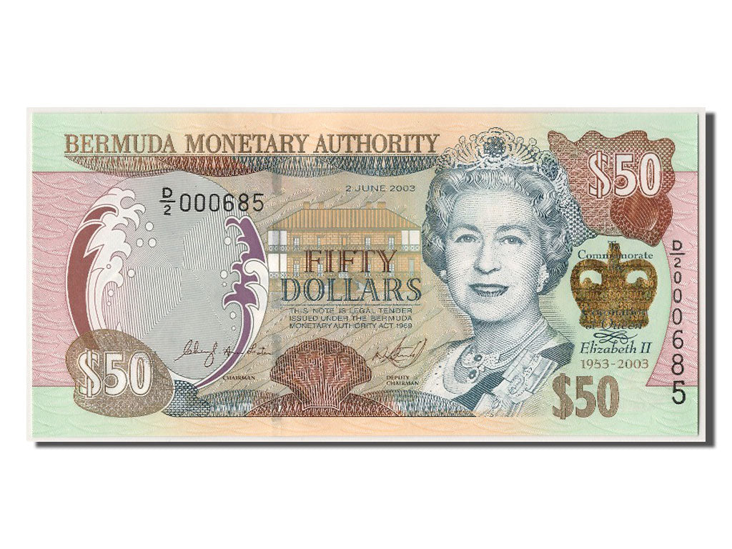 Bermuda, 50 Dollars, 2005, KM #56, 2003-06-02, UNC(63), D/2 000685