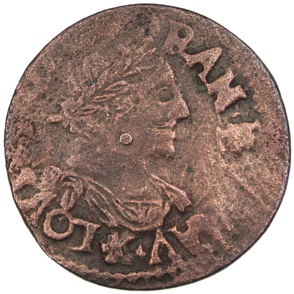 FRANCE, Double Tournois, 1639, Bordeaux, VF(20-25), Copper, CGKL #296, 2.25
