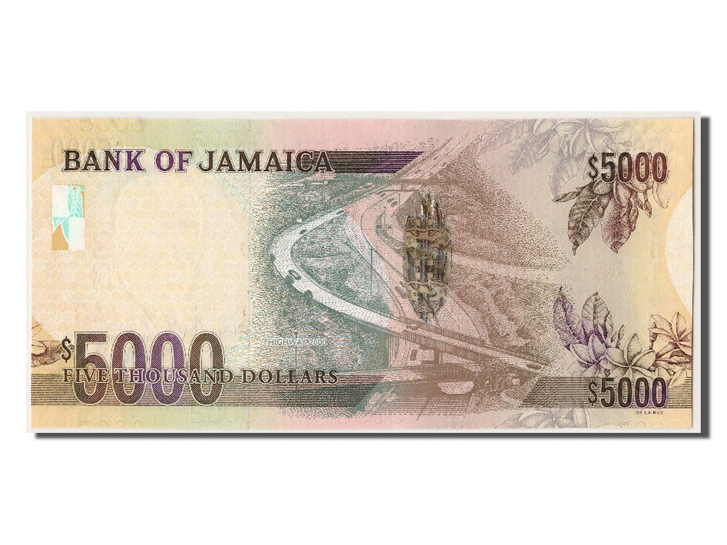 Jamaica, 5000 Dollars, 2009, KM #87a, 2009-01-15, UNC(65-70), AA446140