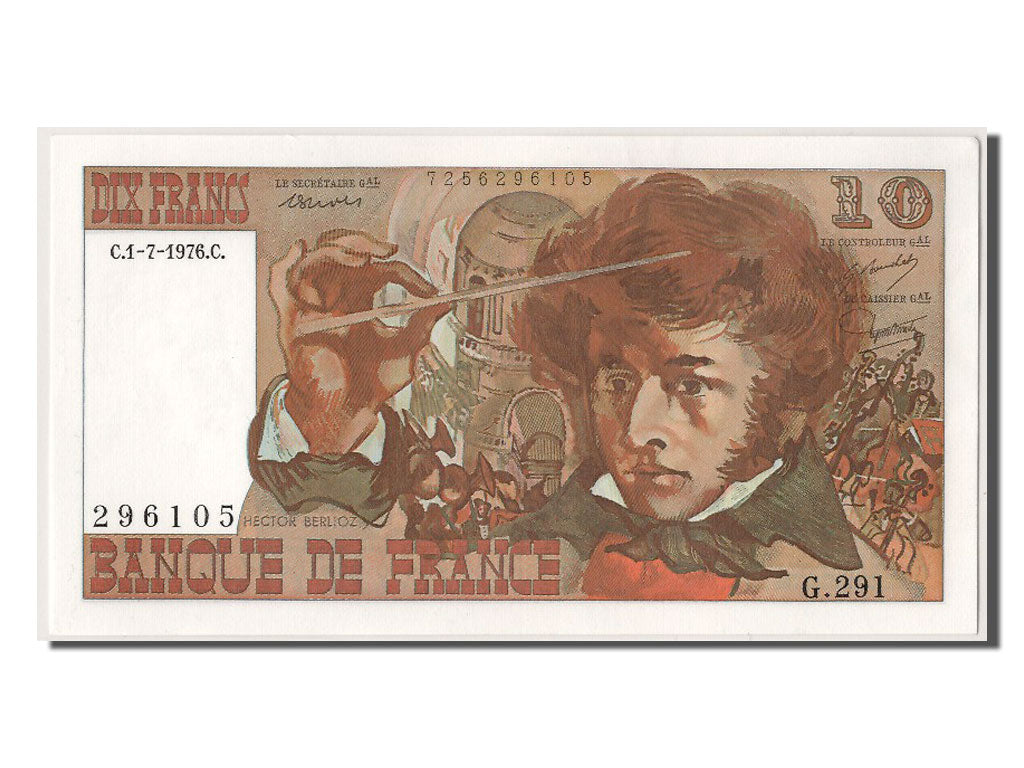 Biljet, Frankrijk, 10 Francs, 10 F 1972-1978 ''Berlioz'', 1976, 1976-07-01, SPL