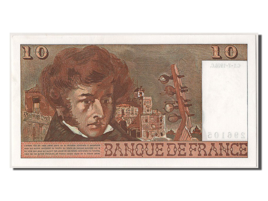 Biljet, Frankrijk, 10 Francs, 10 F 1972-1978 ''Berlioz'', 1976, 1976-07-01, SPL