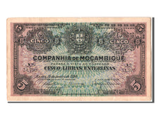 Banknote, Mozambique, 5 Libras, 1934, 1934-01-15, EF(40-45)