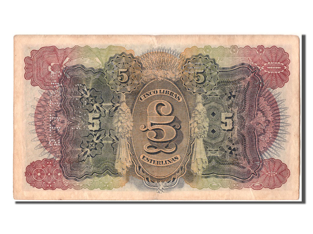 Banknote, Mozambique, 5 Libras, 1934, 1934-01-15, EF(40-45)