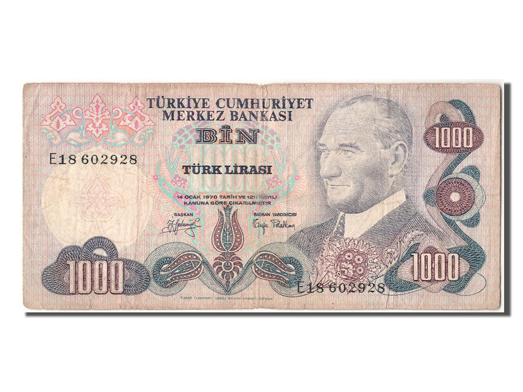Biljet, Turkije, 1000 Lira, TB