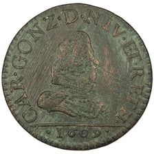 FRENCH STATES, 2 Liard, 1609, Charleville, KM #12.1, VF(20-25), Copper, C2G...