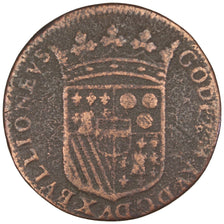 FRANCE, Liard, 1681, Bouillon, VF(20-25), Copper, C2G #332, 3.20