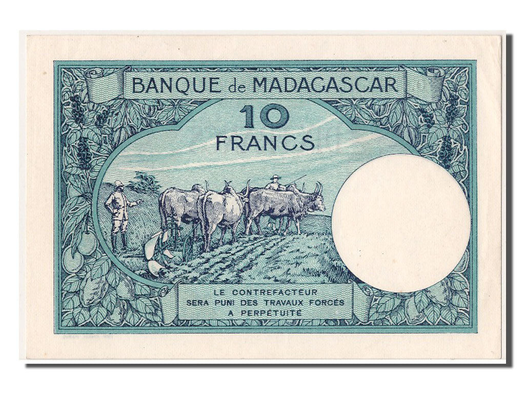 Madagascar, 10 Francs, KM #36, UNC(63), O.1398 0296