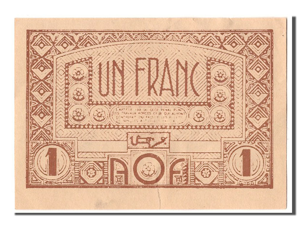 French West Africa, 1 Franc, KM #34b, UNC(63)