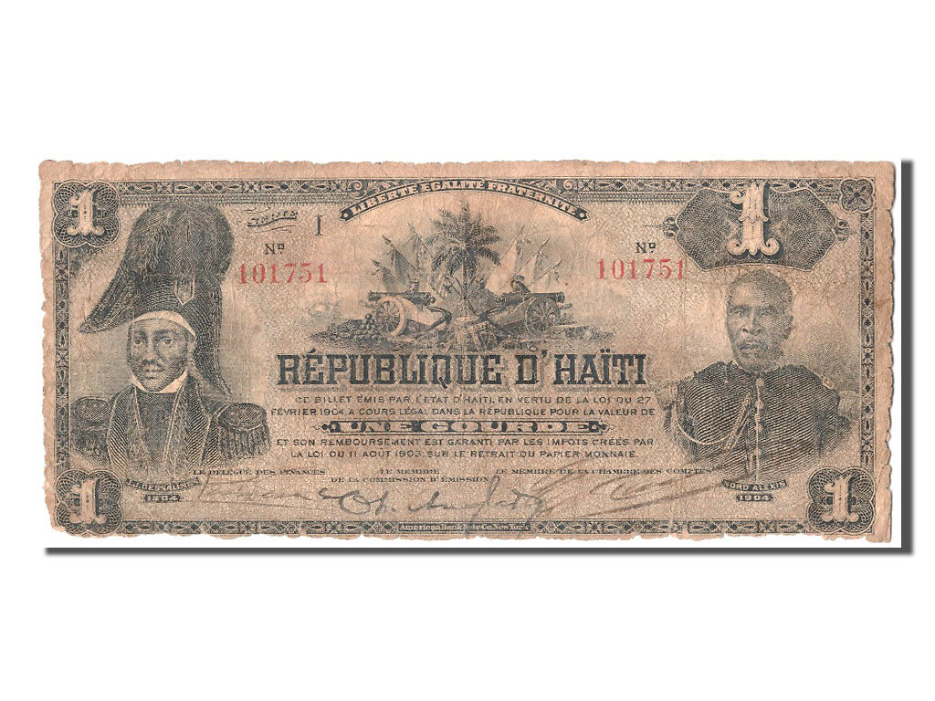 Haiti, 1 Gourde, 1904, 1904-02-27, F(12-15), 101751