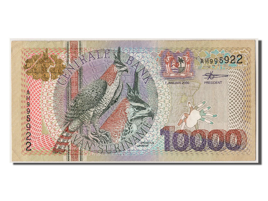 Surinam, 10 000 Gulden, 2000, 2000-01-01, AU(55-58), AH995922