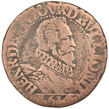 FRANCE, Liard, 1614, Raucourt, F(12-15), Copper, C2G #308, 3.64