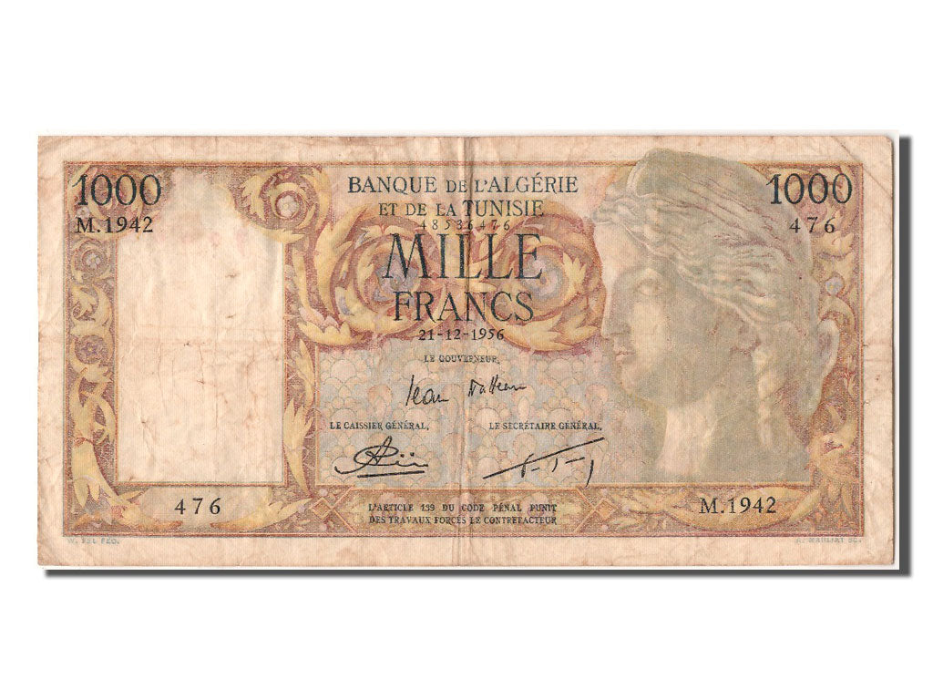 Geldschein, Algeria, 1000 Francs, 1956, 1956-12-21, SS