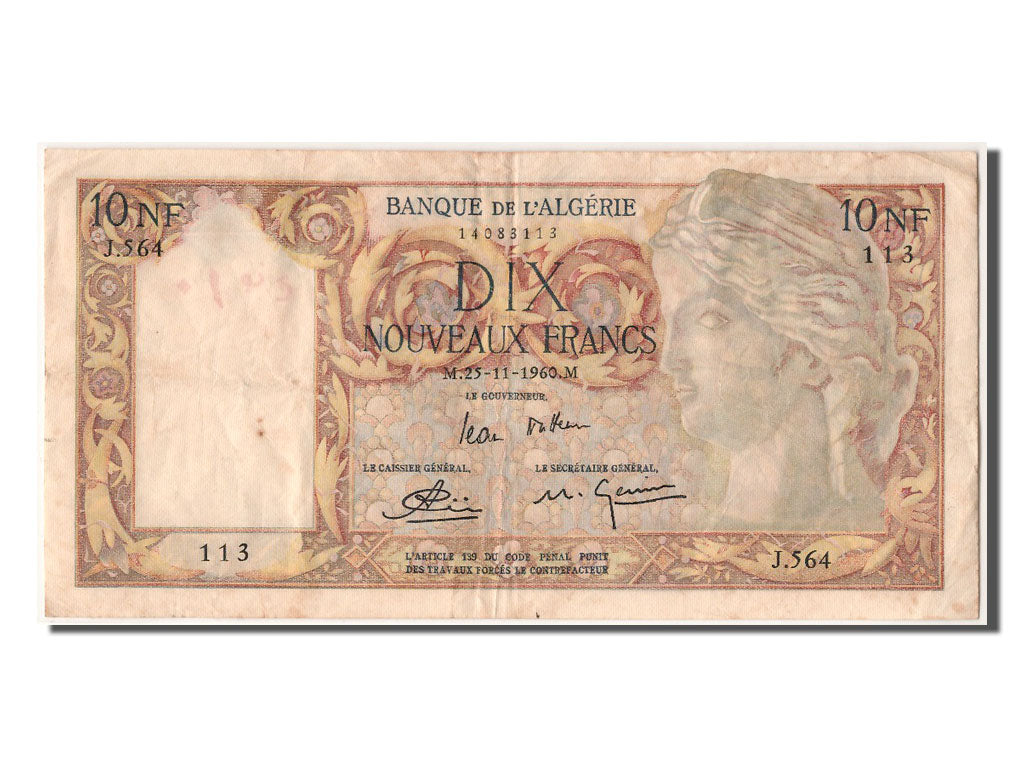 Geldschein, Algeria, 10 Nouveaux Francs, 1960, 1960-11-25, SS+
