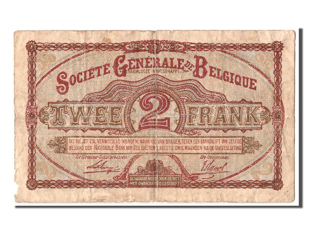Banknote, Belgium, 2 Francs, 1915, 1915-04-08, F(12-15)
