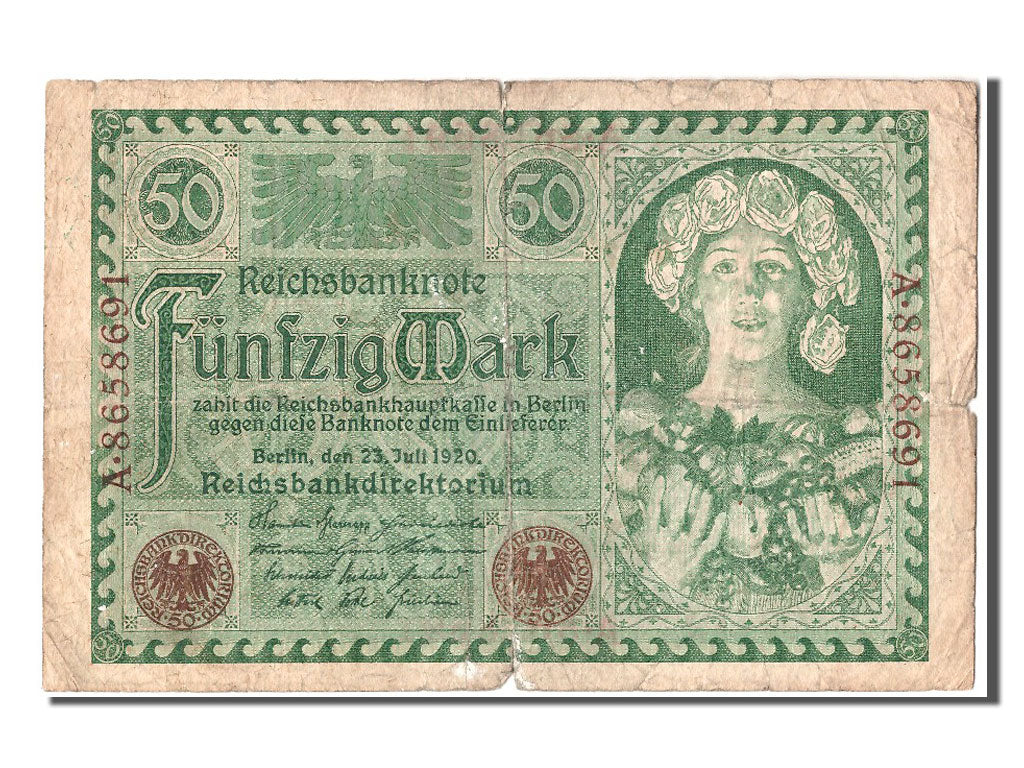 Banknote, Germany, 50 Mark, 1920, 1920-07-23, F(12-15)