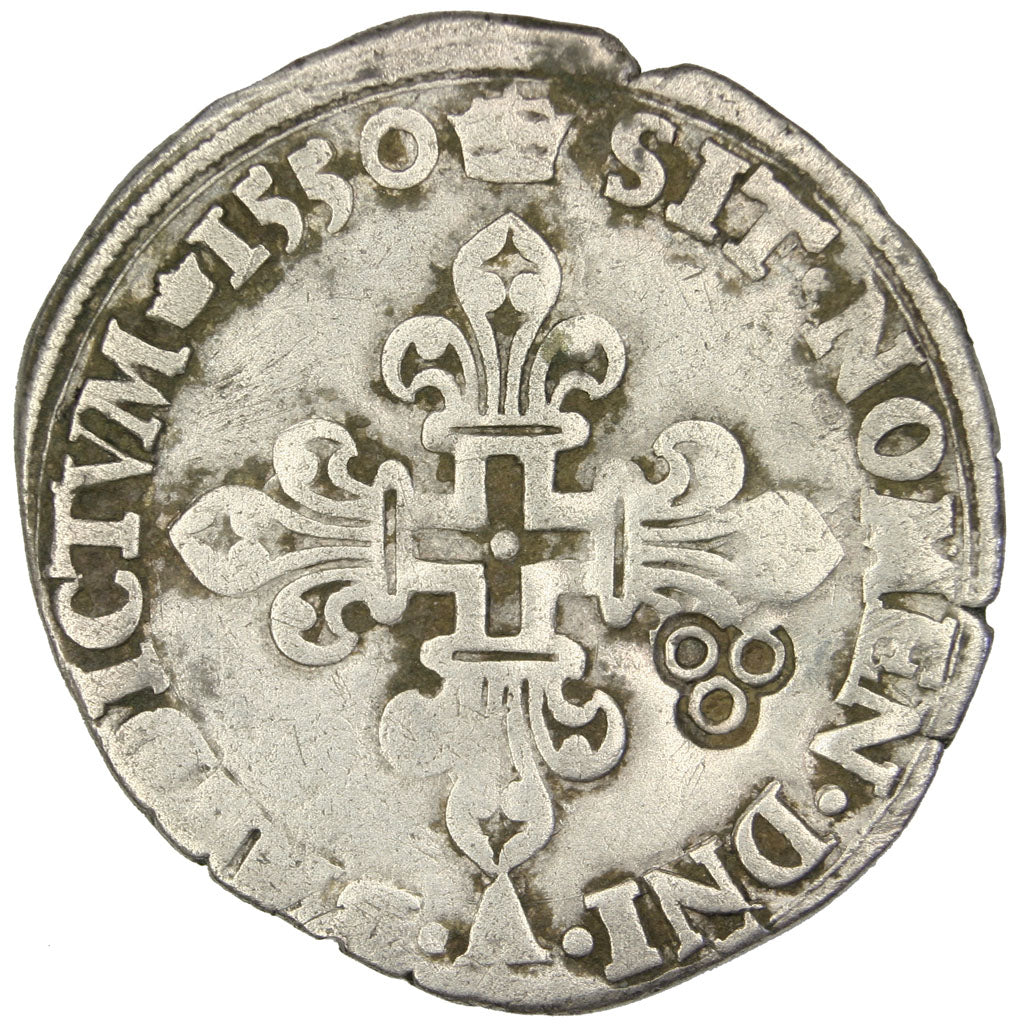 Henri II, Double sol parisis ou Gros de nesle, contremarqué