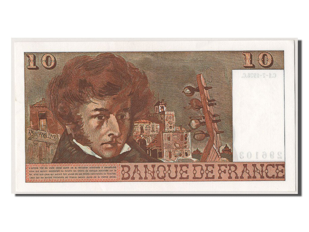 France, 10 Francs, 10 F 1972-1978 ''Berlioz'', 1976, KM #150c, 1976-07-01,...