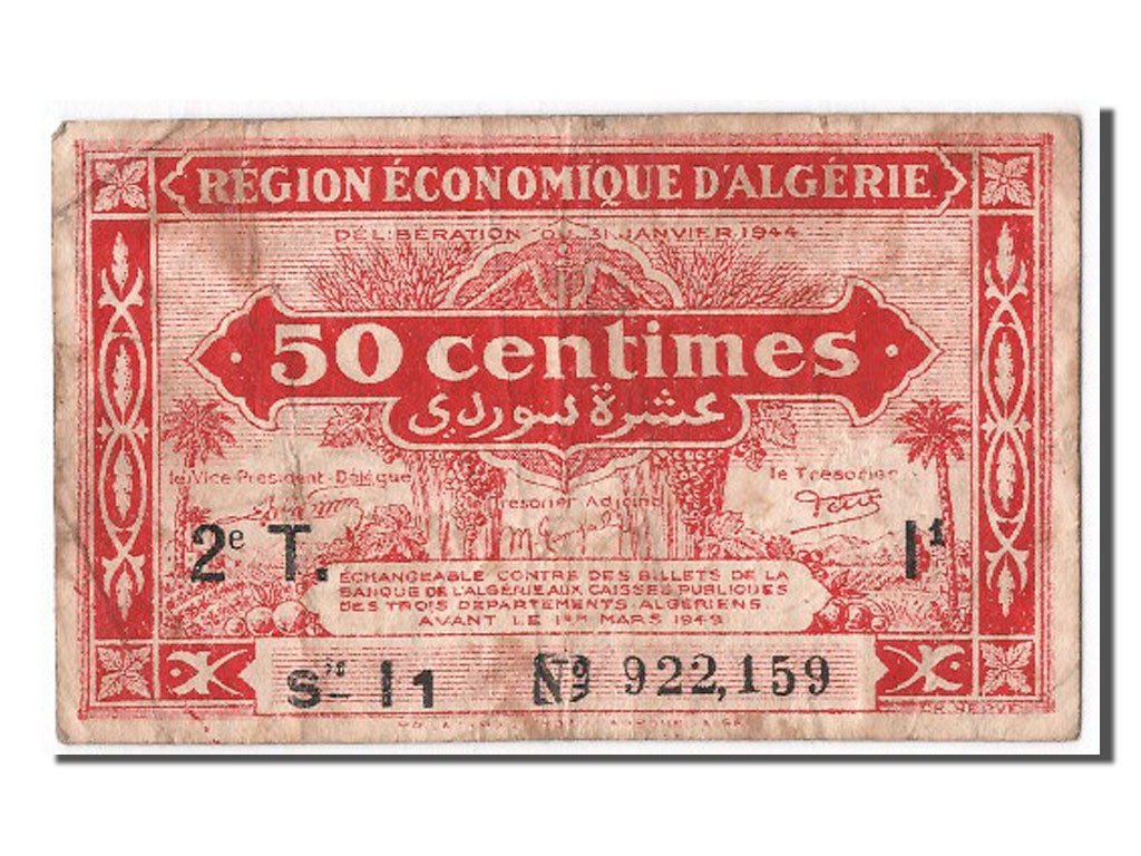 Algeria, 50 Centimes, VF(30-35), I1 922159