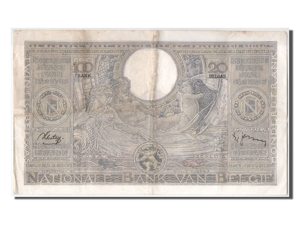 Banknote, Belgium, 100 Francs-20 Belgas, 1938, 1938-08-13, EF(40-45)