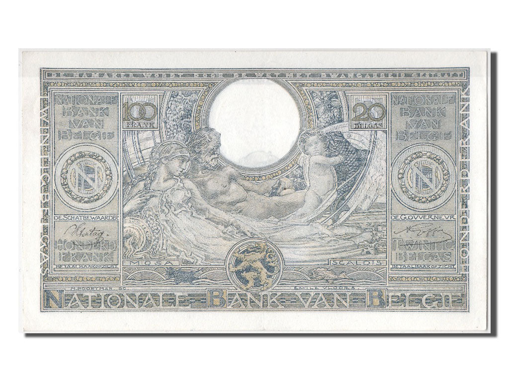 Belgium, 100 Francs-20 Belgas, 1943, KM #107, 1943-07-14, UNC(60-62),...