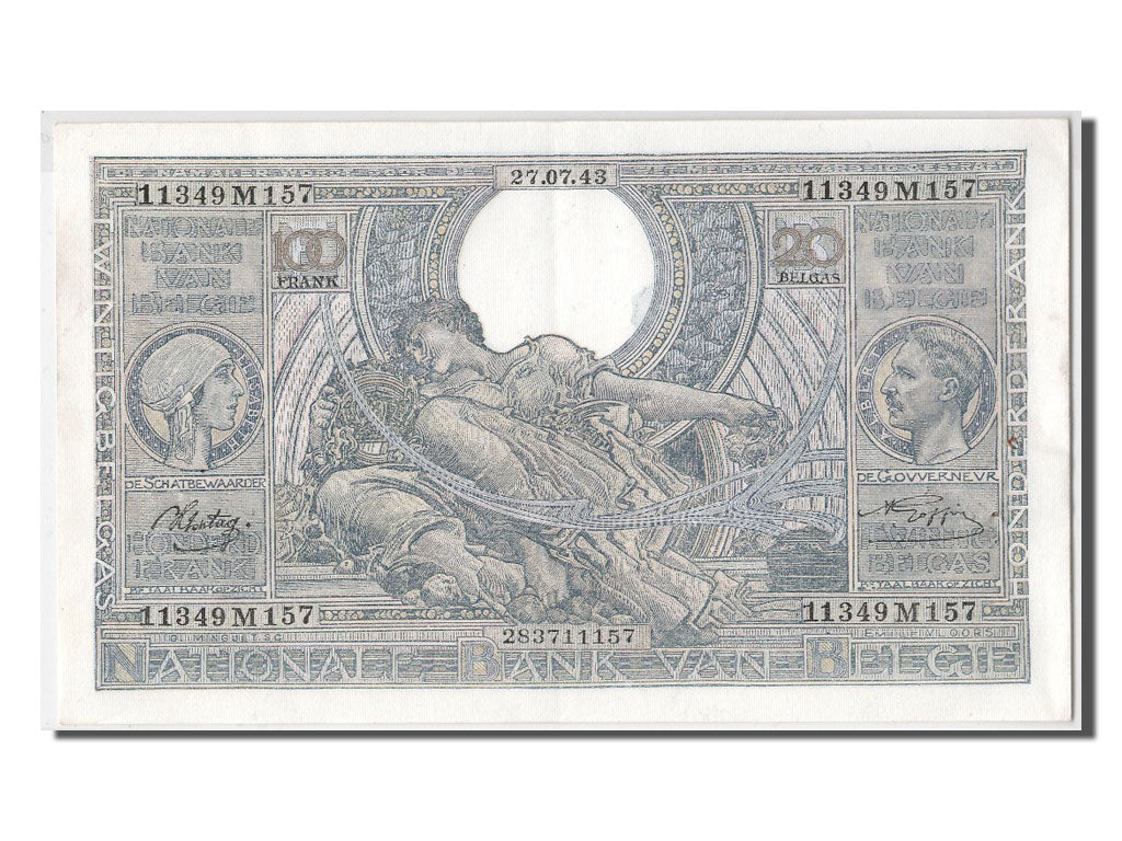 Billet, Belgique, 100 Francs-20 Belgas, 1943, 1943-07-27, SUP