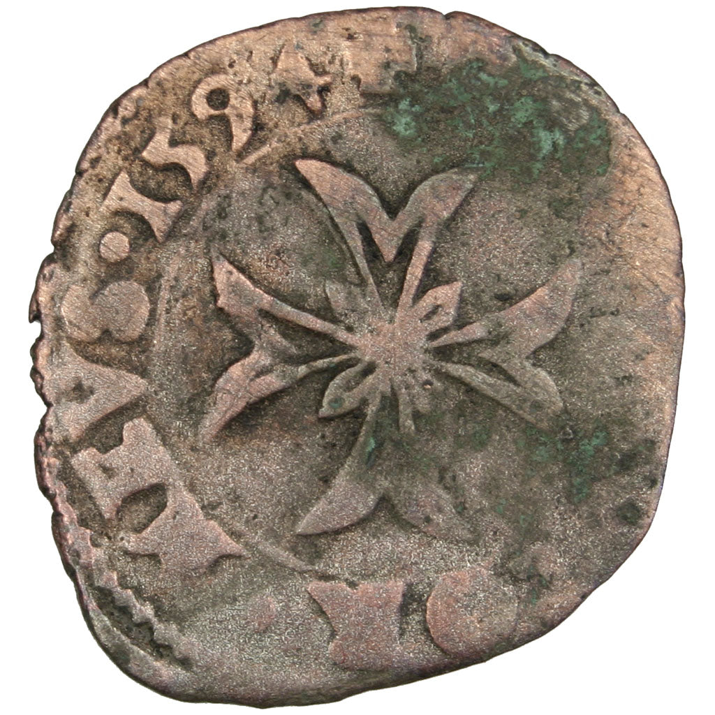 FRANCE, Liard, 1594, Trévoux, VF(20-25), Billon, 0.62