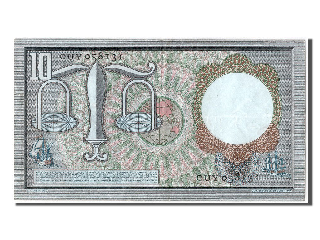 Banknote, Netherlands, 10 Gulden, 1953, 1953-03-23, AU(55-58)