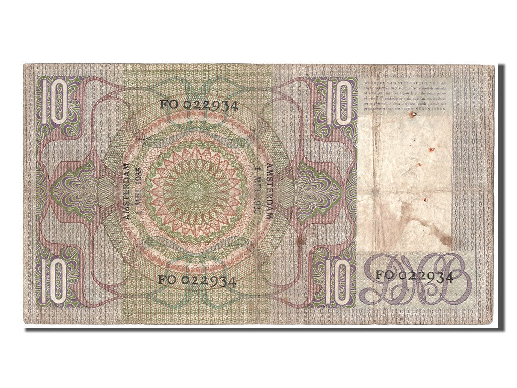 Banknote, Netherlands, 10 Gulden, 1935, 1935-05-01, VF(30-35)
