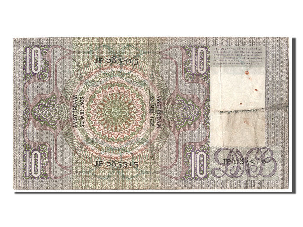 Banknote, Netherlands, 10 Gulden, 1936, 1936-05-20, VF(30-35)